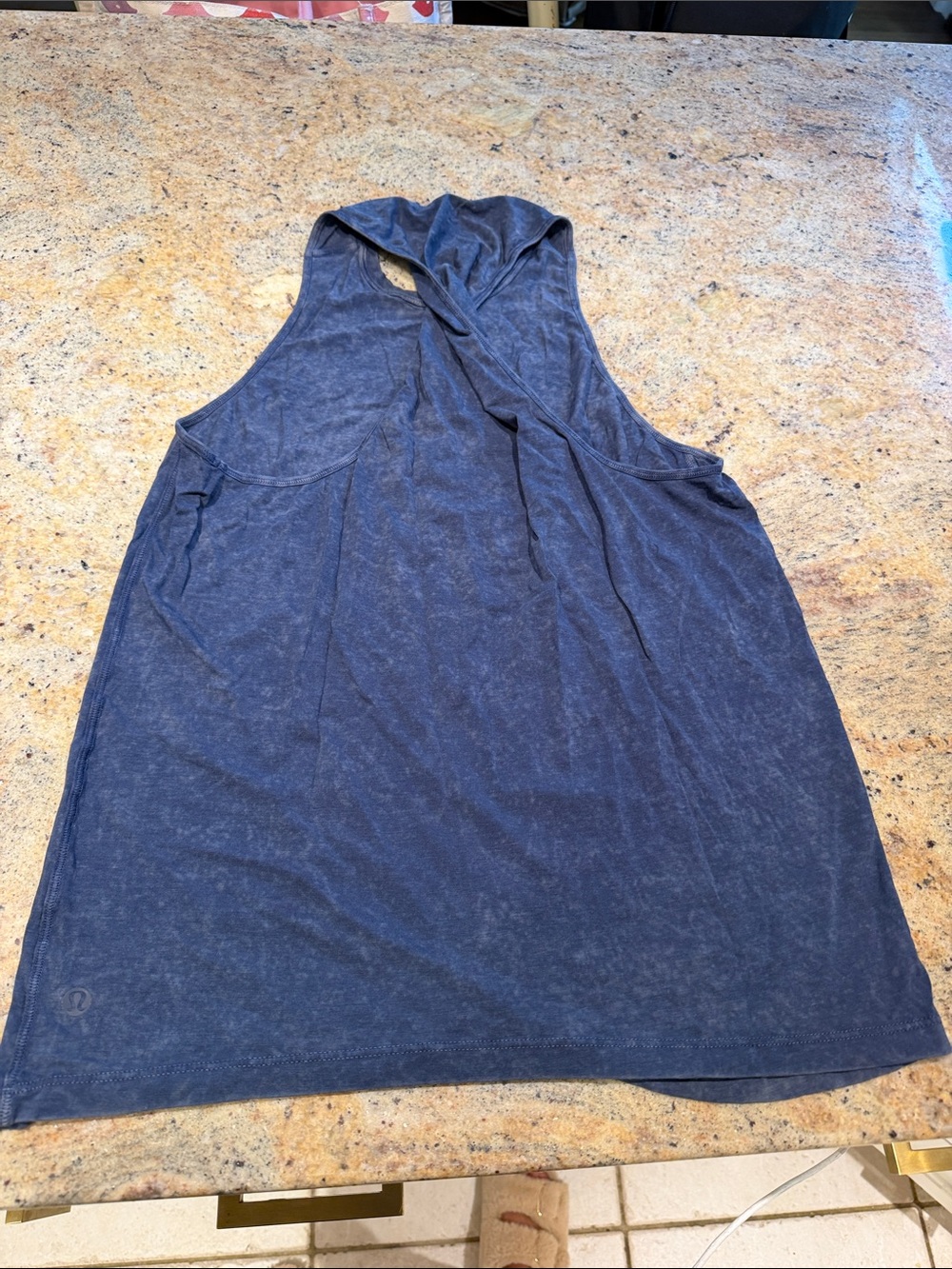 lululemon athletica Blue Sleeveless Hooded Tank